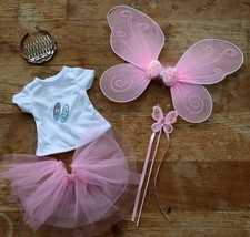 Gotz Happy Kidz Accessories Ballet Butterfly Wings Wand Tiara Tutu T Shirt - £14.01 GBP