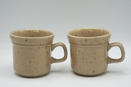 Lot of 2 Sunmarc Dimensions Tan Speckled Coffee Mug Stoneware Made in Japan - £15.50 GBP