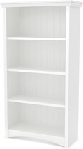 Pure White 4-Shelf Storage Bookcase From South Shore. - £141.54 GBP