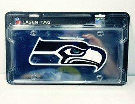 Seattle Seahawks NFL Laser Tag Durable Acrylic Mirror License Plate NEW - $14.95