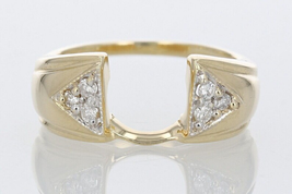 Womens Enhancer Wrap Engagement Band Ring Round Diamonds 14K Yellow Gold Plated - £99.36 GBP