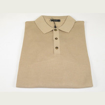 Mens PRINCELY Soft Merinos Wool Sweater Knits Lightweight Polo 1011-40 Tan Camel image 5