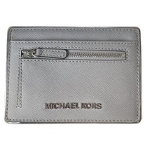 Michael Kors Slot Two-Sided Gray Silver Hardware Flat Credit Card Case W... - $24.00