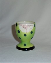 Vintage Egg Cup Green Polka Dot Trimont Ware Japan - $9.90