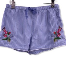 Topshop Blue Striped Embroidered Shorts Size 4 - £16.07 GBP