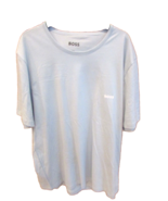 Hugo Boss Mens XXL Pullover T-Shirt Logo Light Blue Round Neck - $184.13 MXN