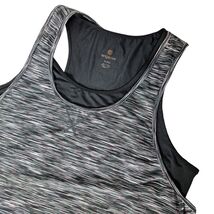 Tangerine XL Black &amp; White Space Dye Double Layer Athletic Tank Top Race... - $19.40