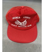 Vintage SnapBack Peace Officers Assn. Mesh Cap Hat Trucker Bremer County... - $23.34 CAD