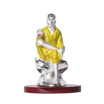 999 Silver Plated Sai Baba Decorative Showpiece Sai Baba Statue for Home Office - £51.59 GBP