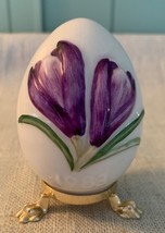 Goebel W Germany, 1983 Annual Egg Flower Purple Iris Collectable Vintage... - $15.00