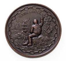 Rare ! Kane Lodge 454 Nyc Maçonnique Membre Médaille Par Robert Stoll, 4... - $104.03