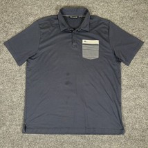 Travis Mathew Shirt Mens XXL Blue Grey Polo Golf Short Sleeve 2XL Adult - £11.34 GBP