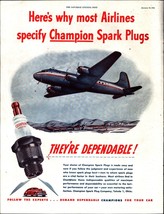 VINTAGE 1946 Print Ad Advertisement Champion Spark Plugs Airlines e8 - £19.27 GBP