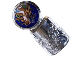 c1900 Art Nouveau George Unite Sterling Scent Bottle with French Limoges... - £1,086.37 GBP