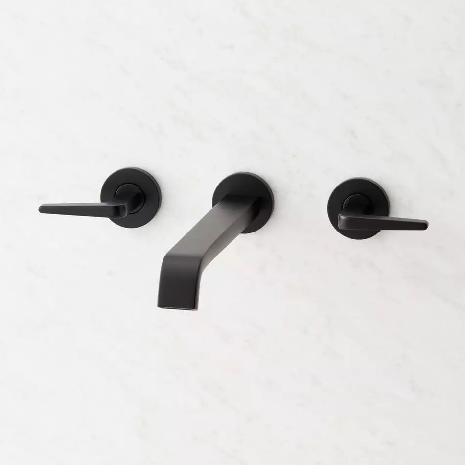 Signature Hardware 485017 Drea Wall-Mount Tub Faucet - Matte Black - $319.90