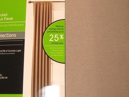 Style Selections Blackout Curtain Drape Kalesh Taupe Tan Rod Pocket Pane... - £22.56 GBP
