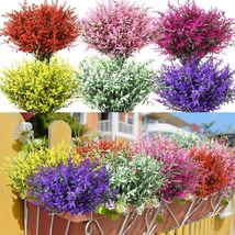 Geetery 80 Bundles Artificial Flowers Lavender Outdoors UV Resistant, Multicolor - £34.59 GBP