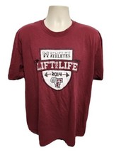 2014 Fordham University Lift for Life Uplifting Athletes Men Burgundy 2XL TShirt - £15.71 GBP