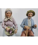 Homco Home Interiors Old Man and Woman Farmers Couple Porcelain Figurine... - £39.10 GBP