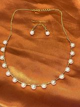 Pearl Necklace with earrings Moderna - Golden - £30.07 GBP