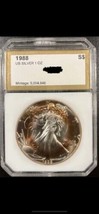 1988- American Silver Eagle- PCI- Beautiful Copper Toning Obv &amp; Rev - £224.21 GBP