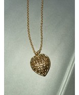 1x Vintage filigree 3D Heart Shaped Pendant Necklace Sweet - £14.22 GBP