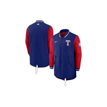 Texas Rangers MLB Nike Men&#39;s AC Dugout Full Zip Jacket Blue / Red Size L - £155.03 GBP