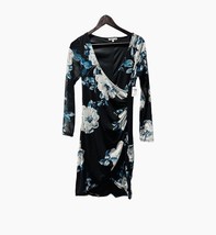 Charlotte Russe Black Floral Faux Wrap Dress Medium NEW NWT - $146.21 MXN