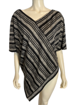 Two by Vince Camuto Women&#39;s Striped Poncho Black/Gray S/M - $16.14