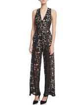 NWT AUTH Alice Olivia Chels Deep-V Sleeveless Wide-Leg Lace Jumpsuit $550 - $106.25