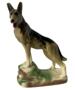 VINTAGE CHALKWARE GERMAN SHEPHERD DOG MIDWAY CARNIVAL PRIZE PAINTED - £44.63 GBP