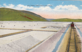 Linen Postcard A845 Salt Beds Great Salt Lake Utah UT Salt Lake City Kropp Co - £4.44 GBP