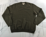 John W Nordstrom Cashmere Sweater Mens Large Dark Green V Neck Long Sleeve - $44.54