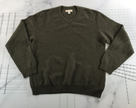 John W Nordstrom Cashmere Sweater Mens Large Dark Green V Neck Long Sleeve - £35.04 GBP