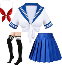 Classic Japanese Anime Girls Classic Pink Sailor Dress Shirt Uniform Cosplay - £30.91 GBP