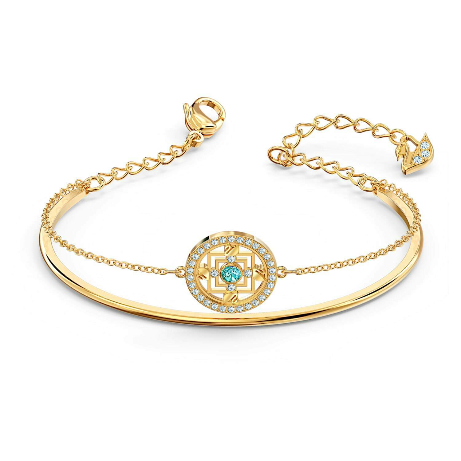 Authentic Swarovski Mandala Yellow-Gold Tone Bangle - $92.57