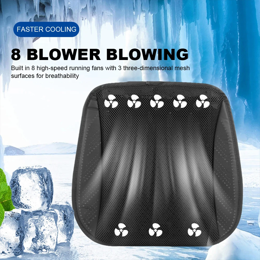 Summer Car Cooling Cushion With USB Fan Blowing Cool Summer Ventilation Cushion - £32.18 GBP+