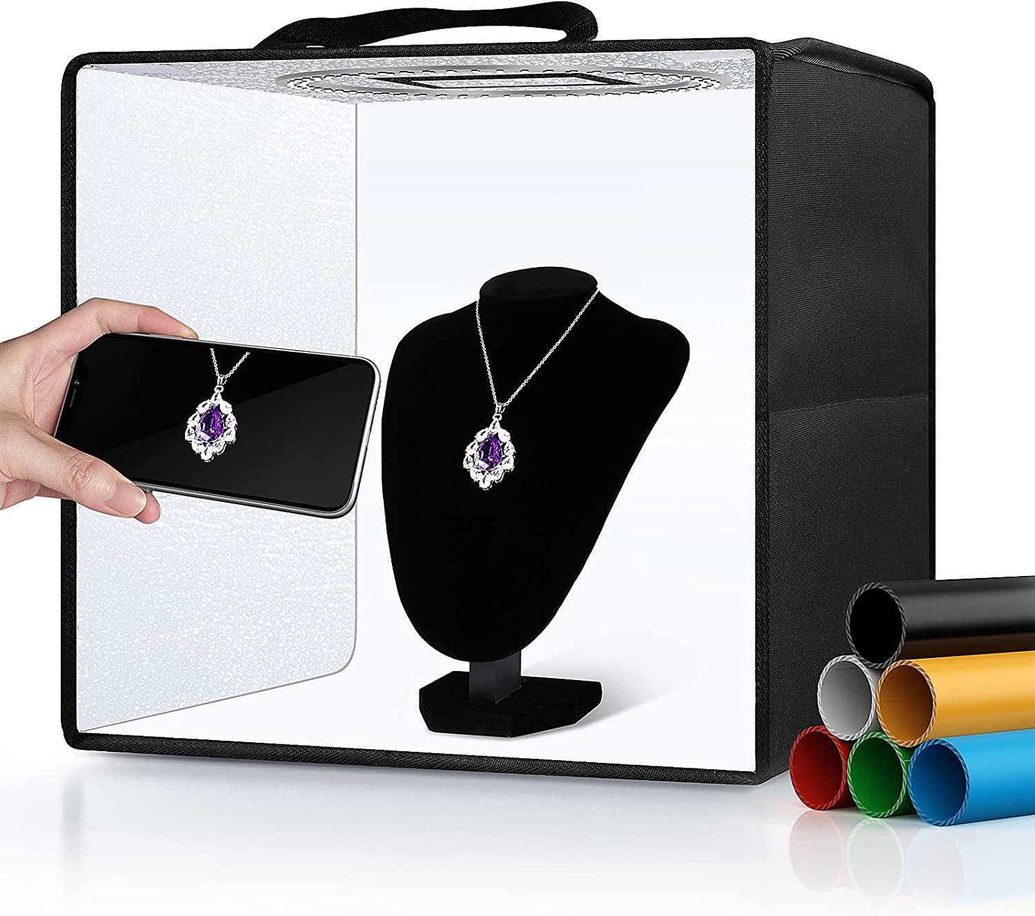 Glendan Portable Photo Studio Light Box, 12&quot; X 12&quot; Professional Dimmable - $47.96