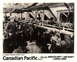 Canadian Pacific 1949 Randolph Scott and cowboys in saloon bar 11x14 photo - $19.99