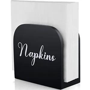 New Black Napkin Holder For Table Alelion Wooden Napkin Holders For Kitc... - £32.03 GBP