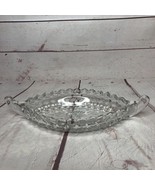 Fostoria American Relish Dish Oval Candy Dish w/ Handles Clear Glass Gra... - $11.21