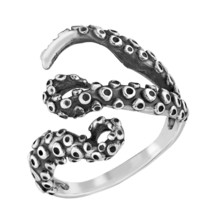 Exquisite Sea Octopus Tentacles Wrap Sterling Silver Ring-7 - £18.06 GBP