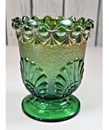 Westmoreland Iridized Green Carnival Shell &amp; Jewels Open Sugar Dish 1893... - $372.27 MXN