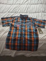 Black Label Boys XL Shirt Orange And Blue - £18.63 GBP