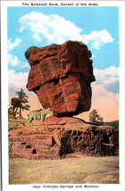 Balanced Rock With Burro Garden of the Gods Near Colorado Springs Postcard - £6.23 GBP