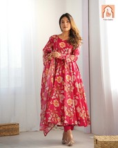 Stunning Pink Anarkali Suit Set - Pure Organza Silk - $50.00