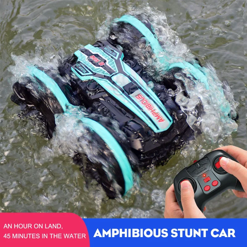 4WD RC Car Amphibious Waterproof Remote Control Car 360° Spins RC Car Machine - £28.29 GBP
