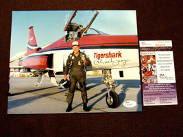 Chuck Yeager Speed Of Sound Ace Pilot Signed Auto Tigershark 8 X 10 Photo Jsa - £312.03 GBP