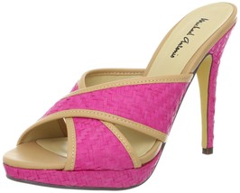 Michael Antonio Women&#39;s Toros-Woven Sandal Heel Pink Size 6M - $31.12