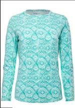 NWT IBKUL VENETIAN TILES JADE Long Sleeve Crew Neck Shirt - XL & XXL UPF 50 image 2